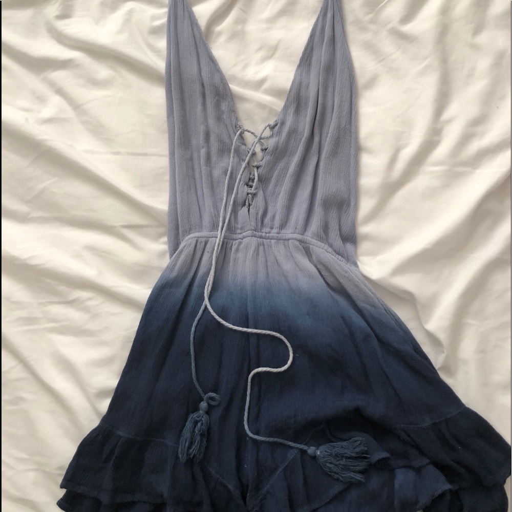 BLUE OMBRÉ OPEN BACK ROMPER